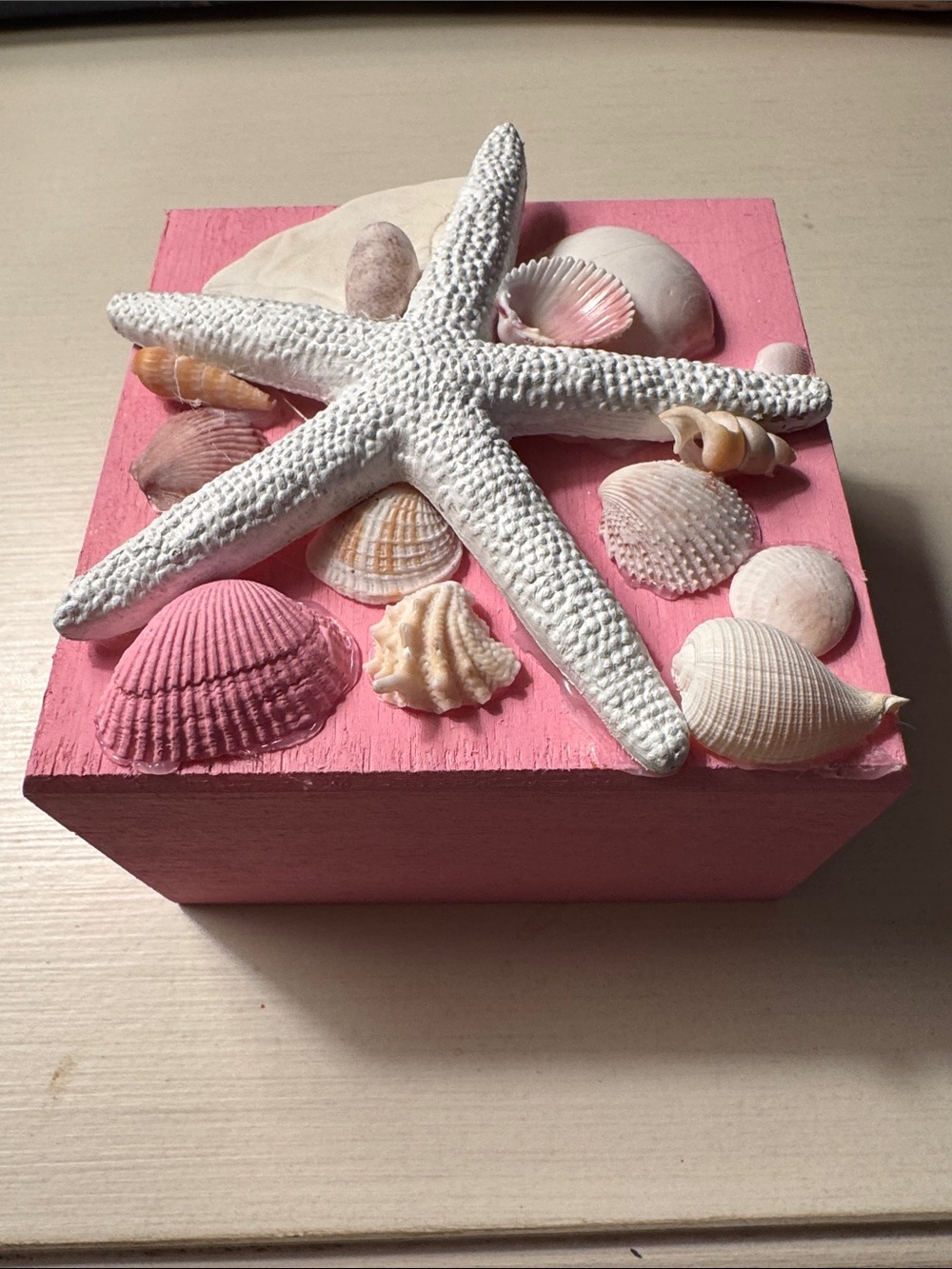 Beach Seashell Decor wooden Trinket Box